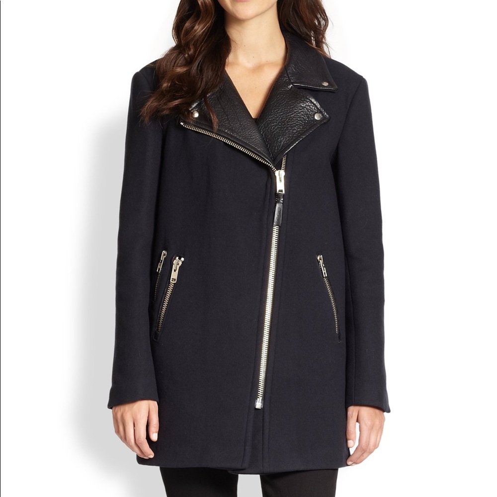 Mackage Phylis Wool and Leather coat